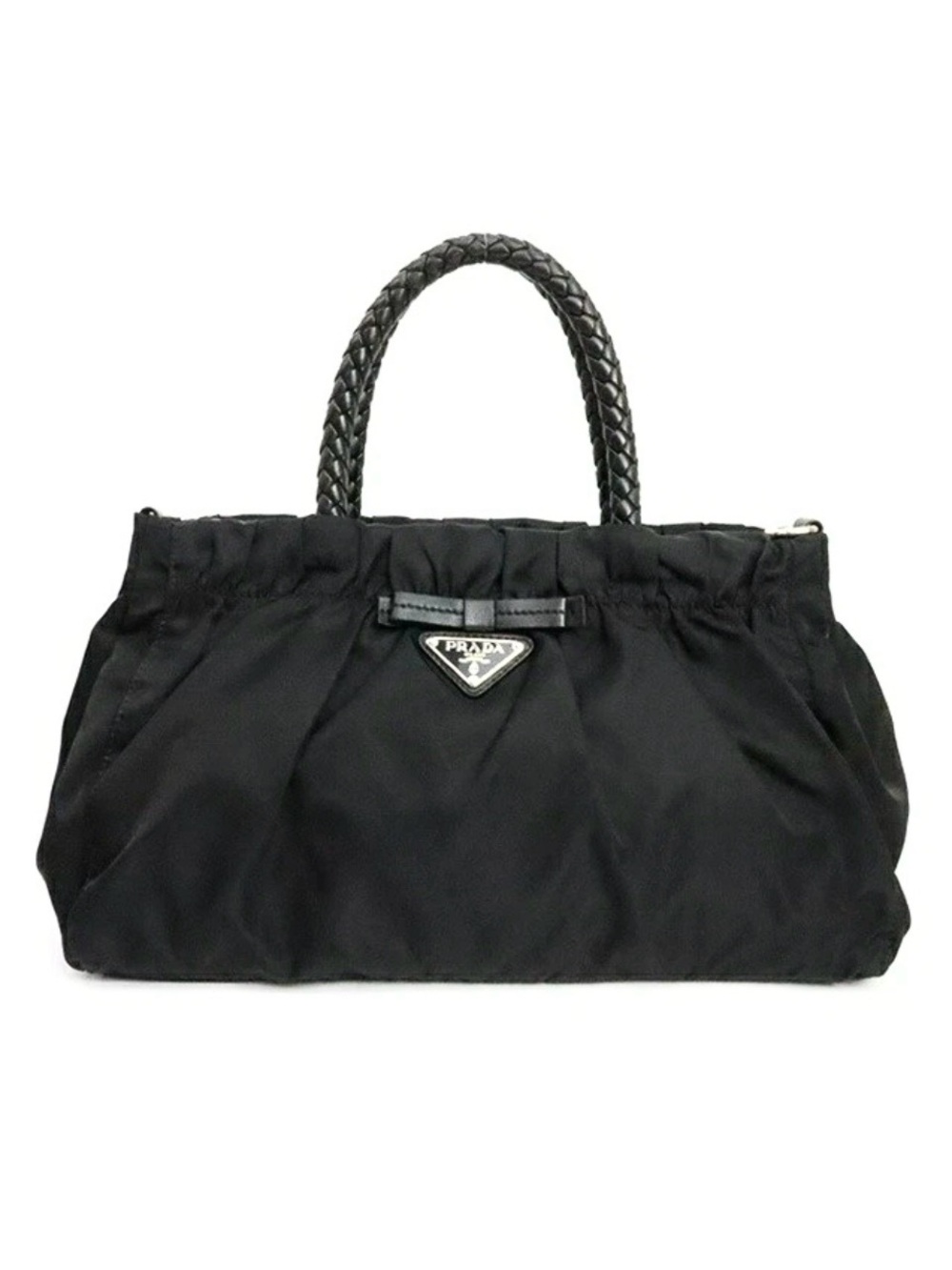 PRADA⭐️⭐️Nylon Braided-Handle Tote!